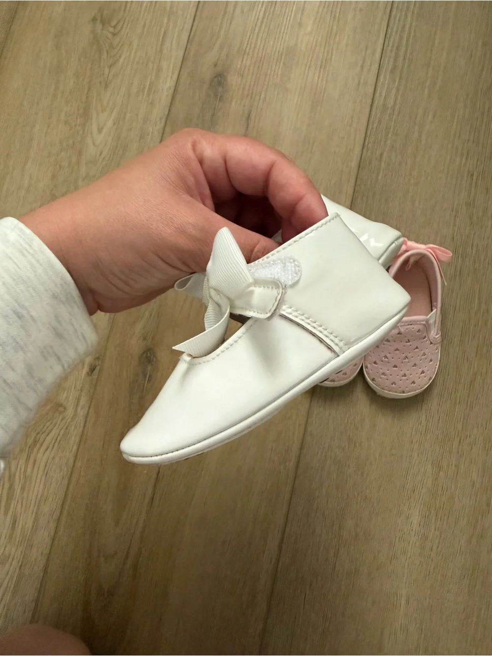 Kids Pink & White Ballet-Style Shoes with Bows